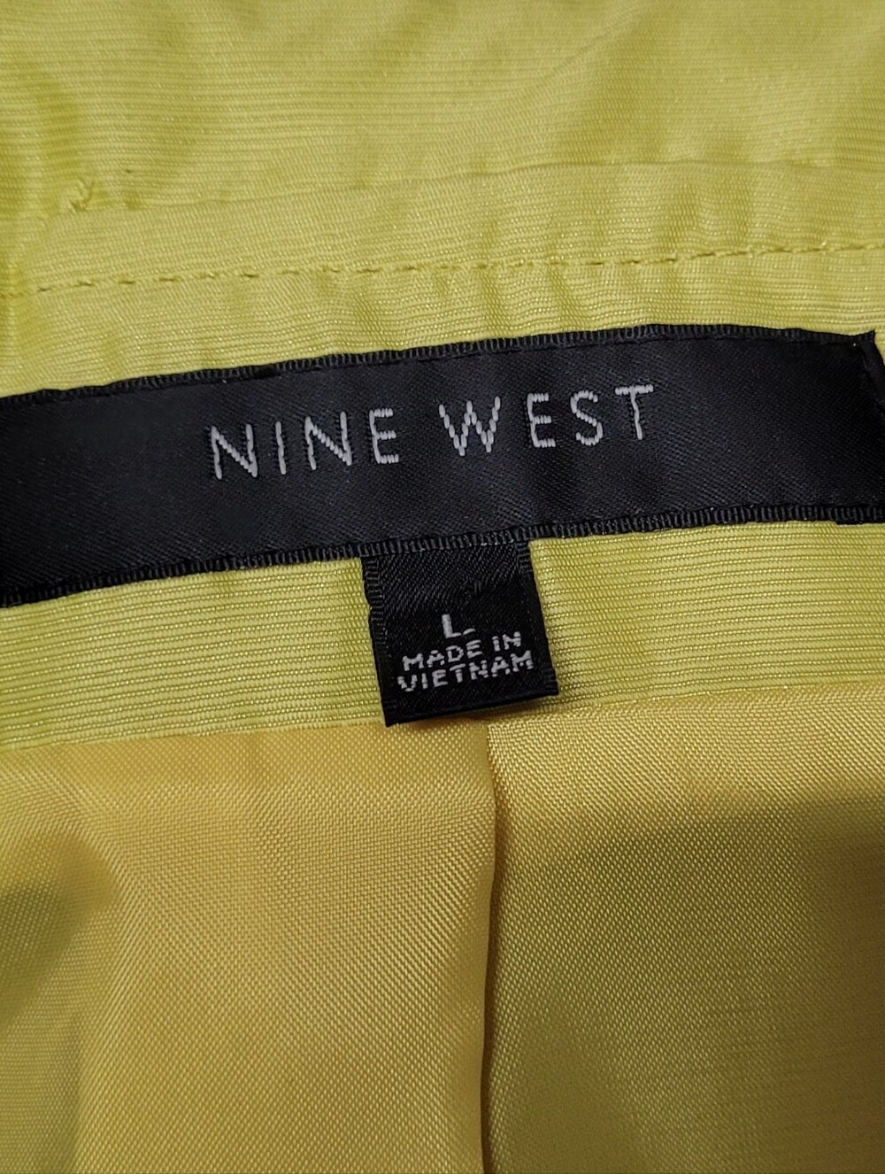 Nine West Yellow Mod Pleated Collar Three-quarter Bell Sleeve Oversized Raincoat - Picture 11 of 12